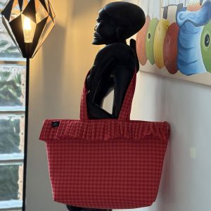 BOLSO VICHY ROJO Y NARANJA